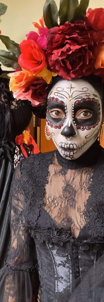 Stilts Performer in Skull Makeup